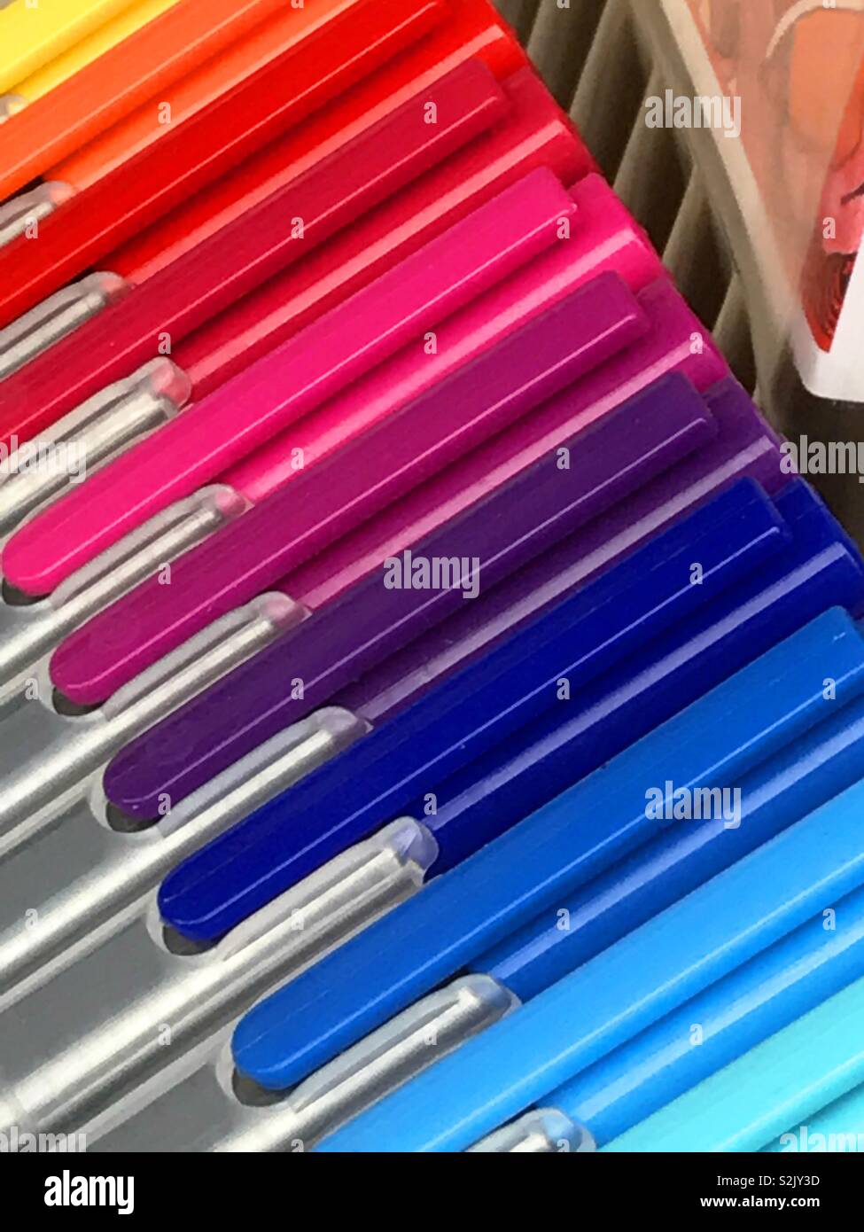 Colorful marker taps. - Smartphone Captured Stock Image