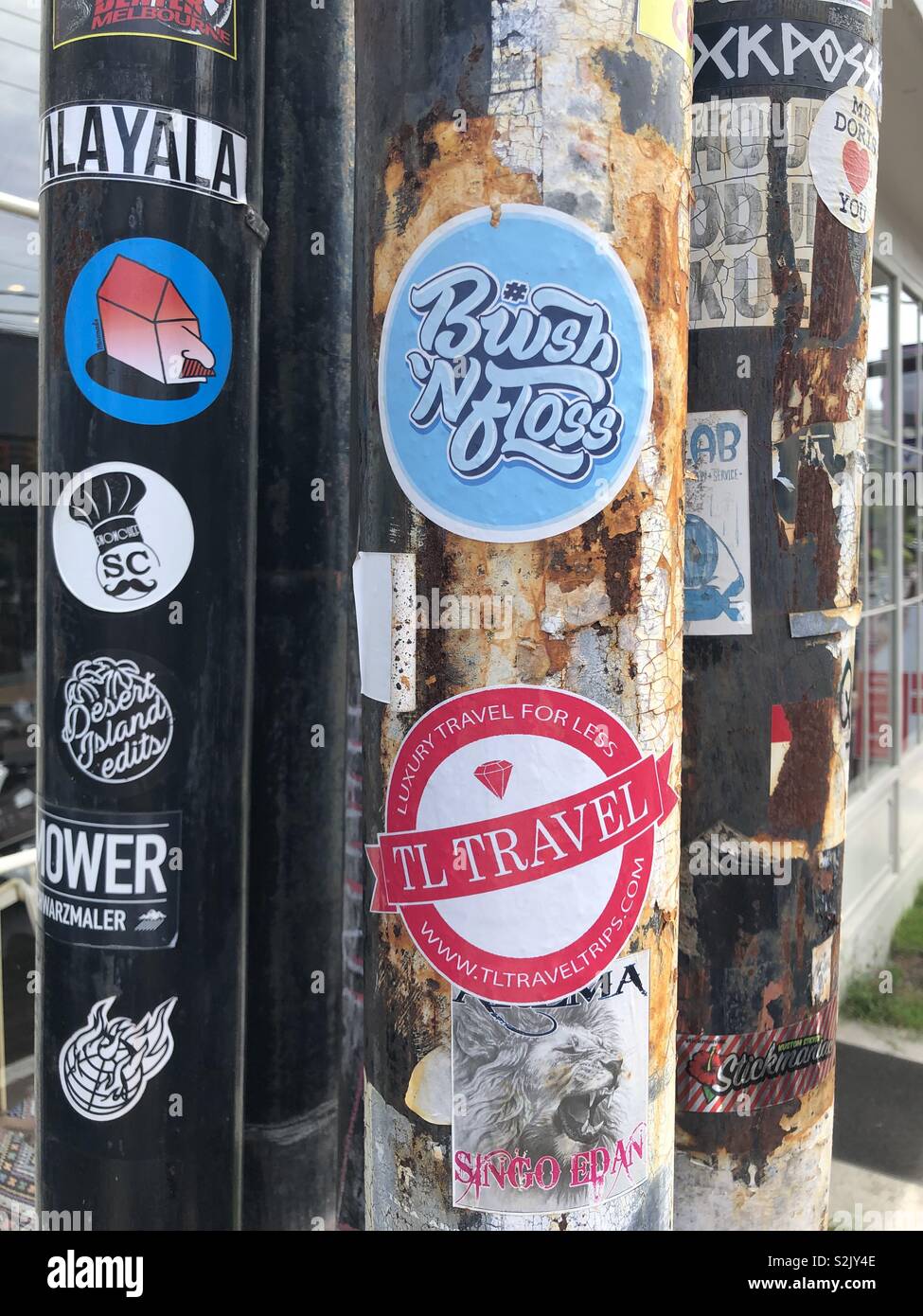 Street pole stickers hi-res stock photography and images - Alamy