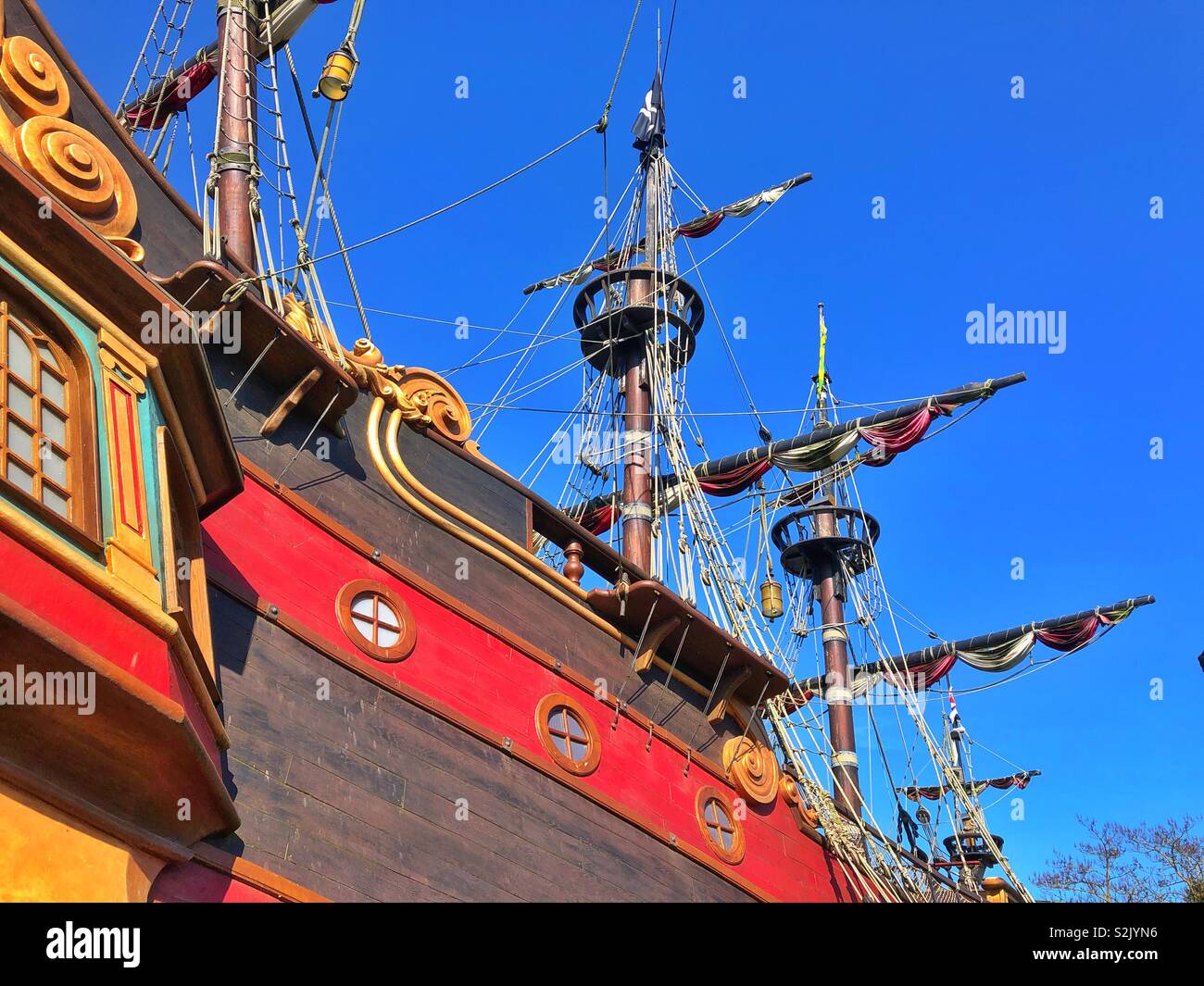 Pirates of the Caribbean ship at Disneyland Paris. Stock Photo