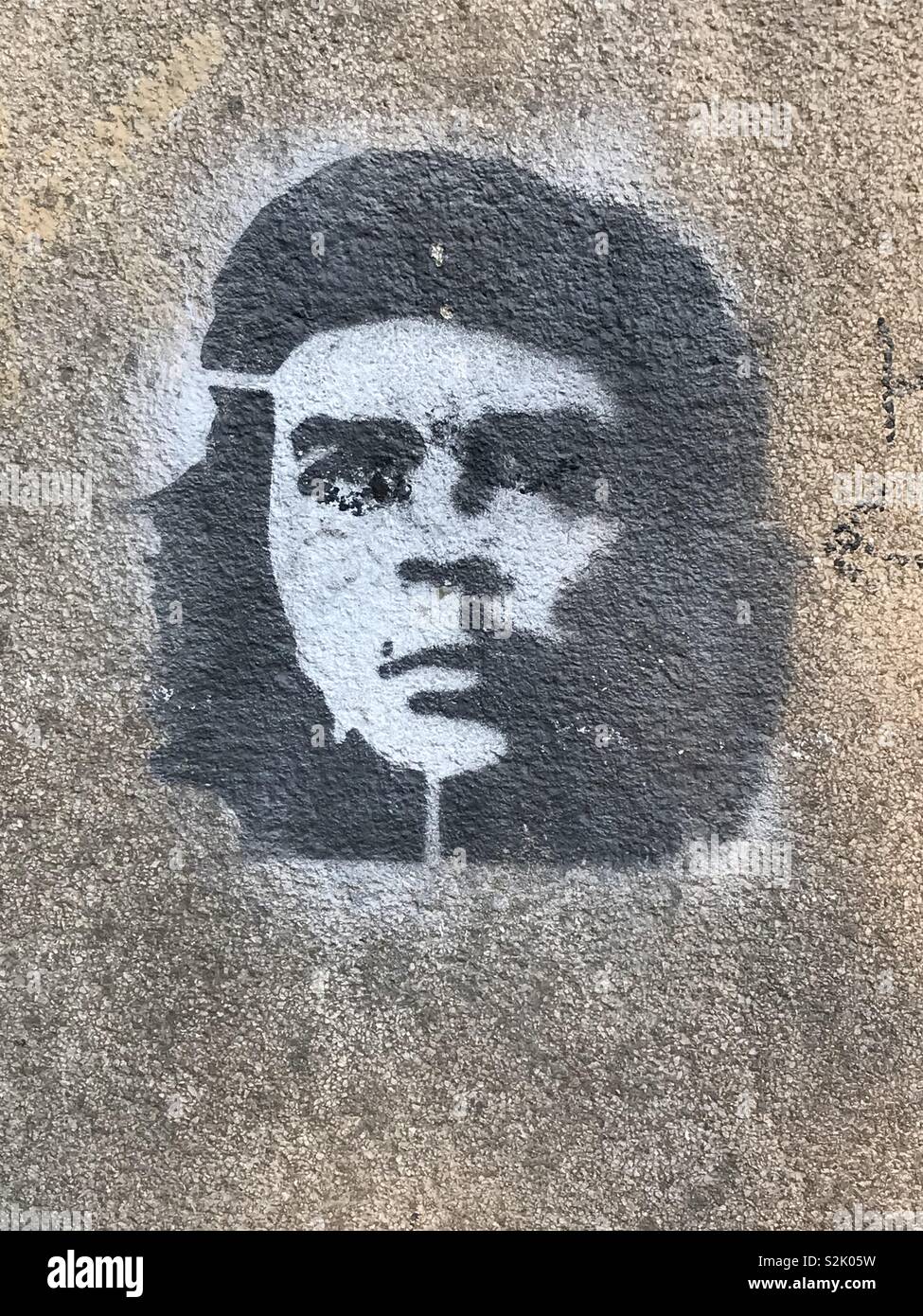 Airbrush design of Che Guevara on a wall - Smartphone Captured Stock Image