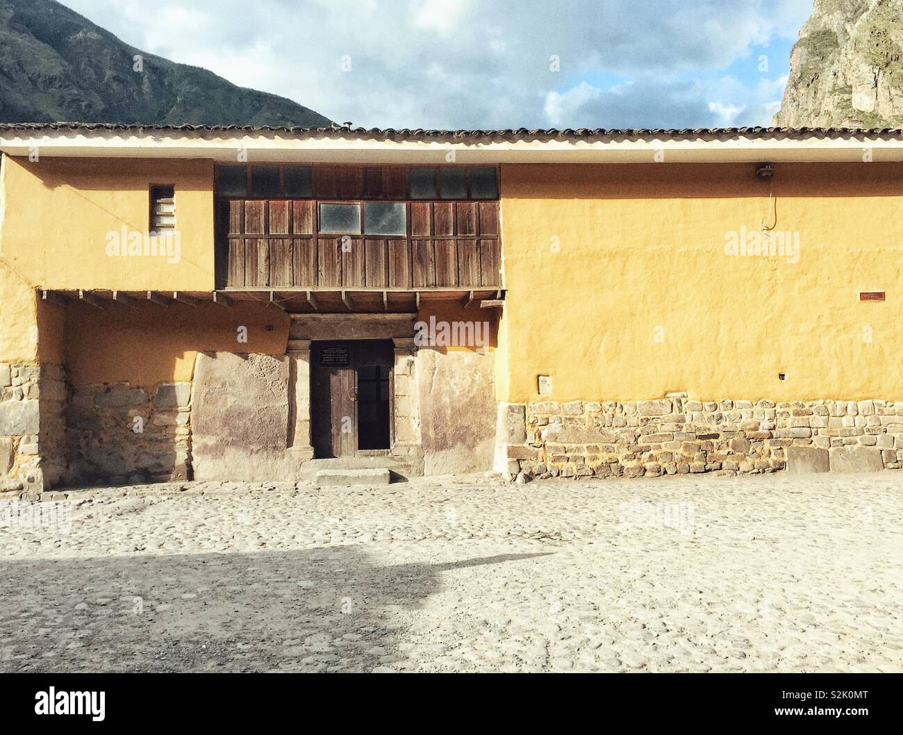 Traditional Peruvian adobe house in Ollantaytambo, Sacred Valley - Smartphone Captured Stock Image