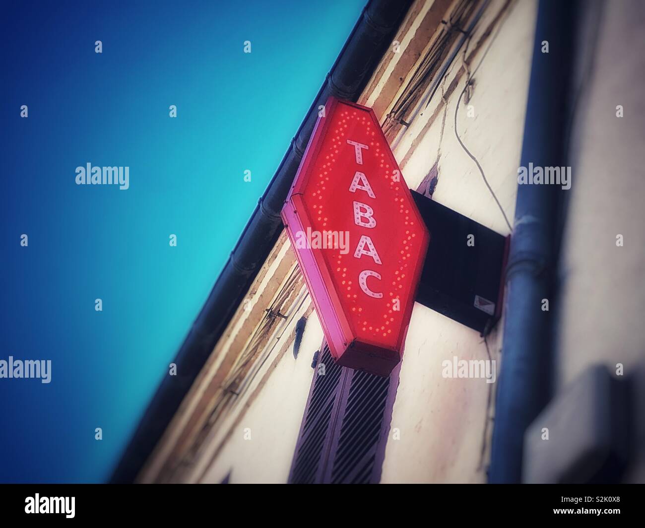 French tobacconists in a northern France town. - Smartphone Captured Stock Image