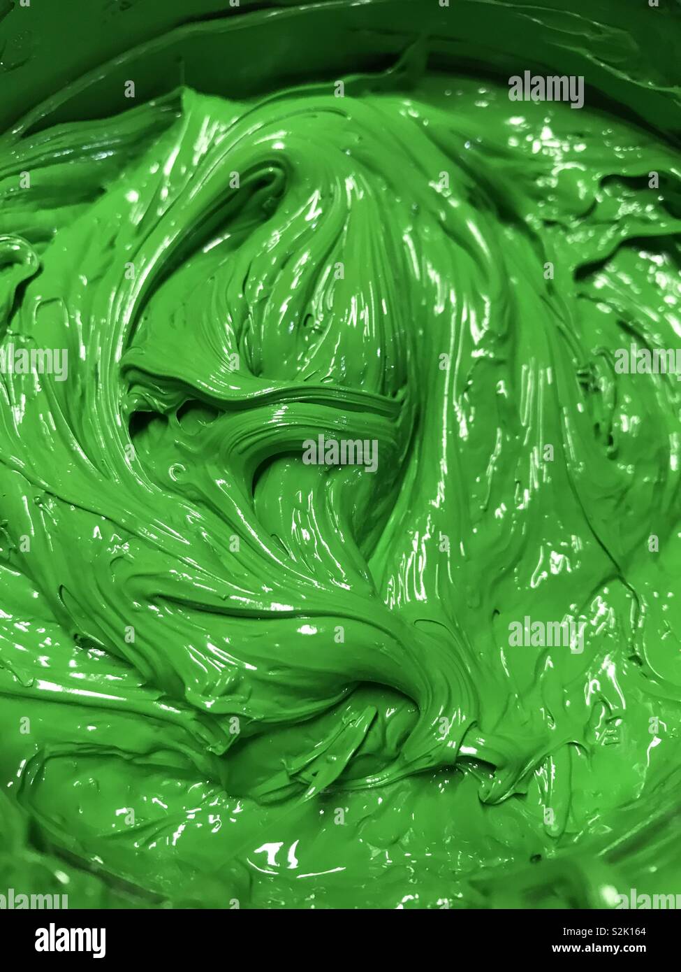 Lime green screen printing ink Stock Photo Alamy