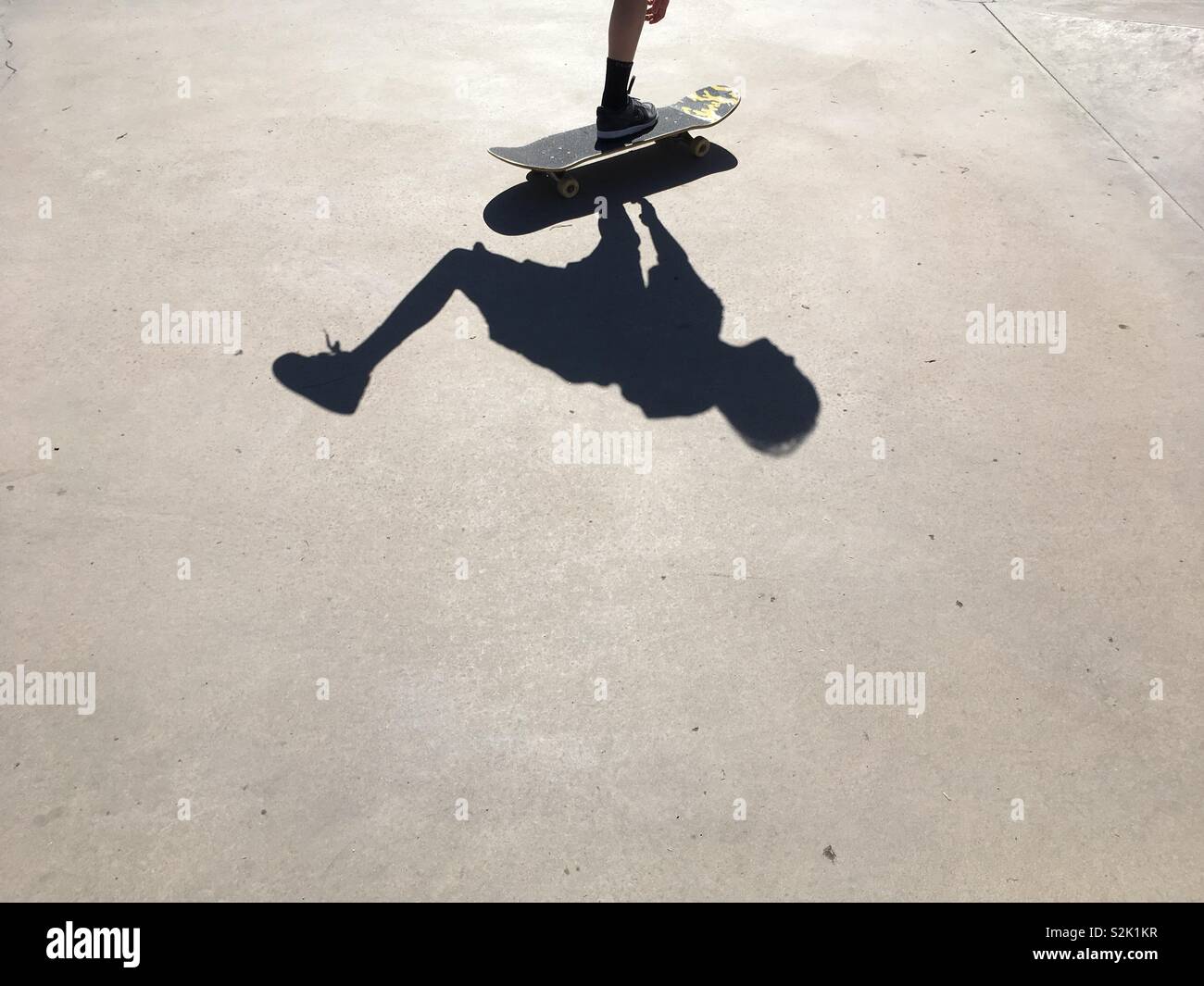 Skateboarder shadow - Smartphone Captured Stock Image