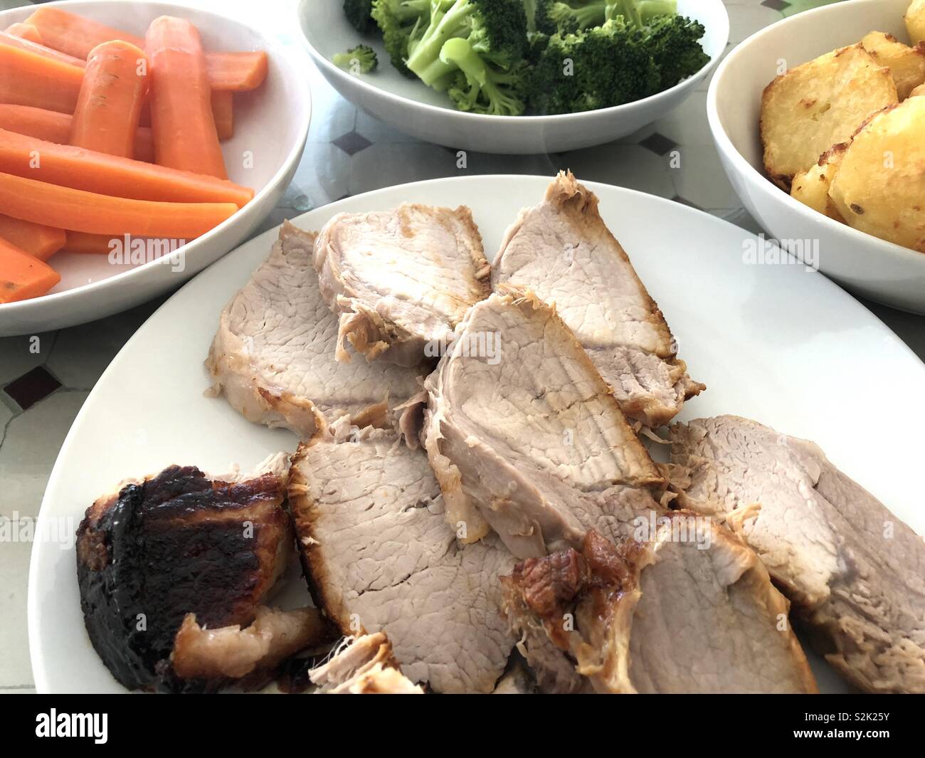Roast pork ready to eat - Smartphone Captured Stock Image