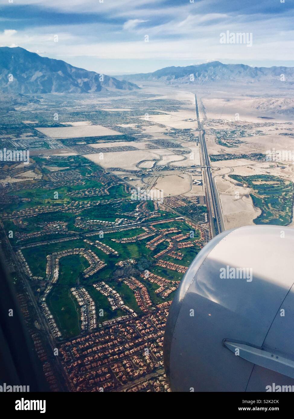 Palm Springs, CA from the air - Smartphone Captured Stock Image