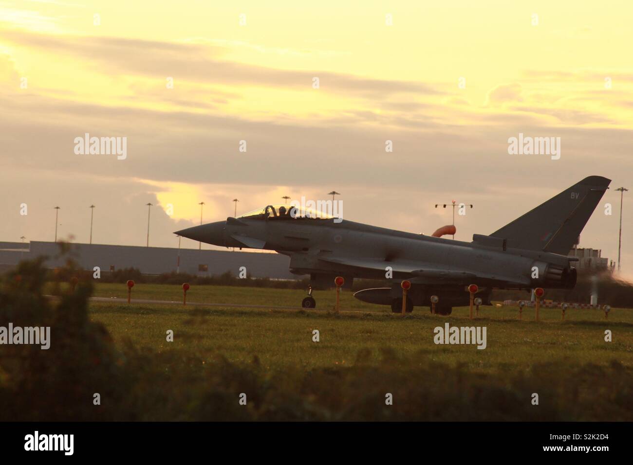 Typhoon ready for take off from Liverpool airport Stock Photo