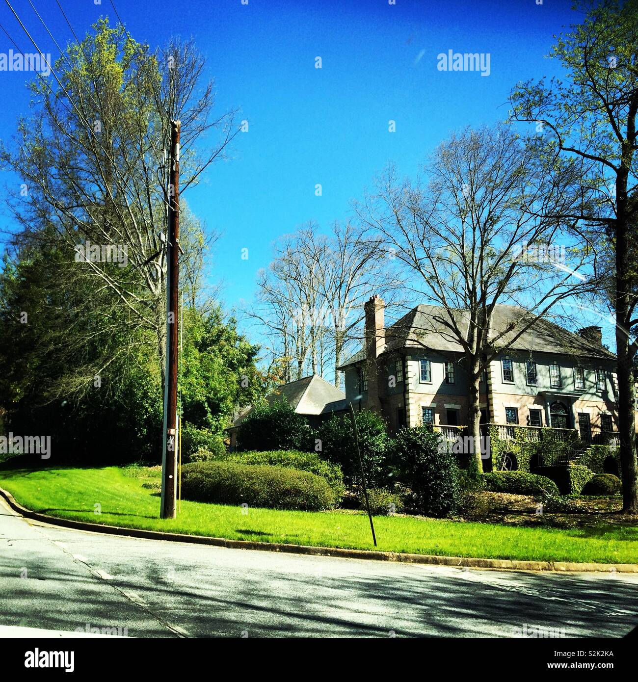 View of a large home, Atlanta, Georgia, United States - Smartphone Captured Stock Image