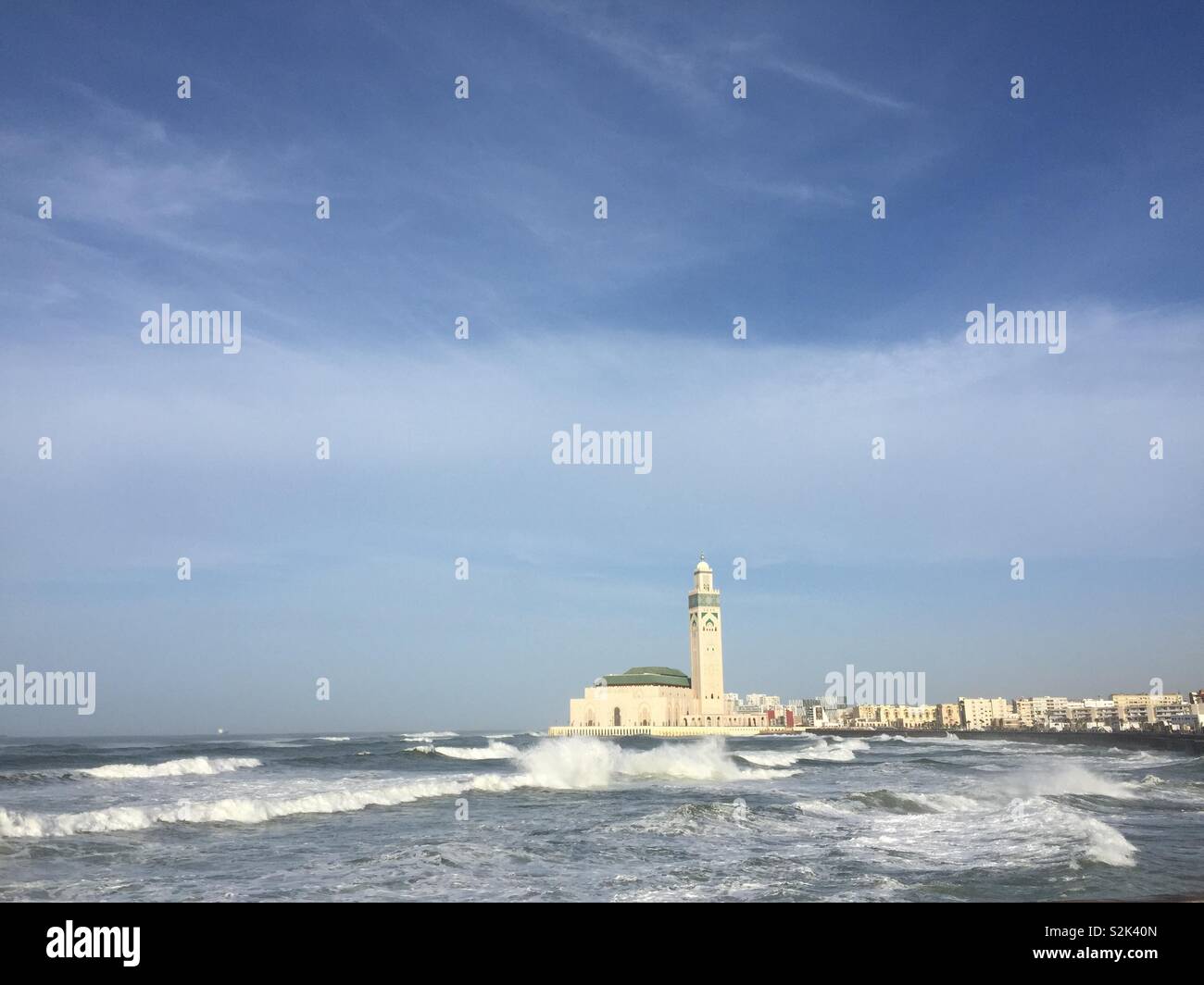 Beach next to Hassan 2 mosque, Casablanca, Morocco, africa Stock Photo