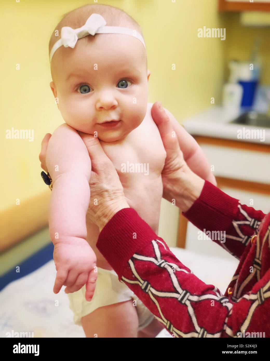 Baby at pediatrician’s office Stock Photo