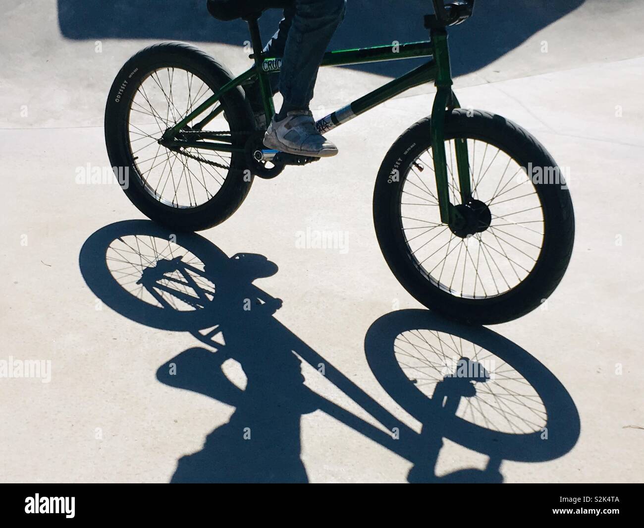 Bike shadow Stock Photo