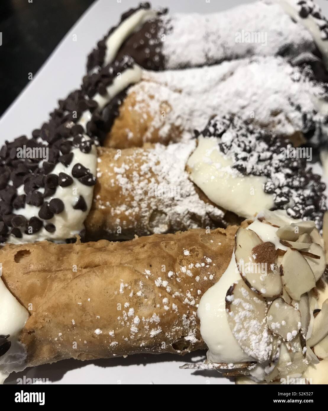 Homemade cannoli from Hanover Street in Boston’s historic north end. - Smartphone Captured Stock Image