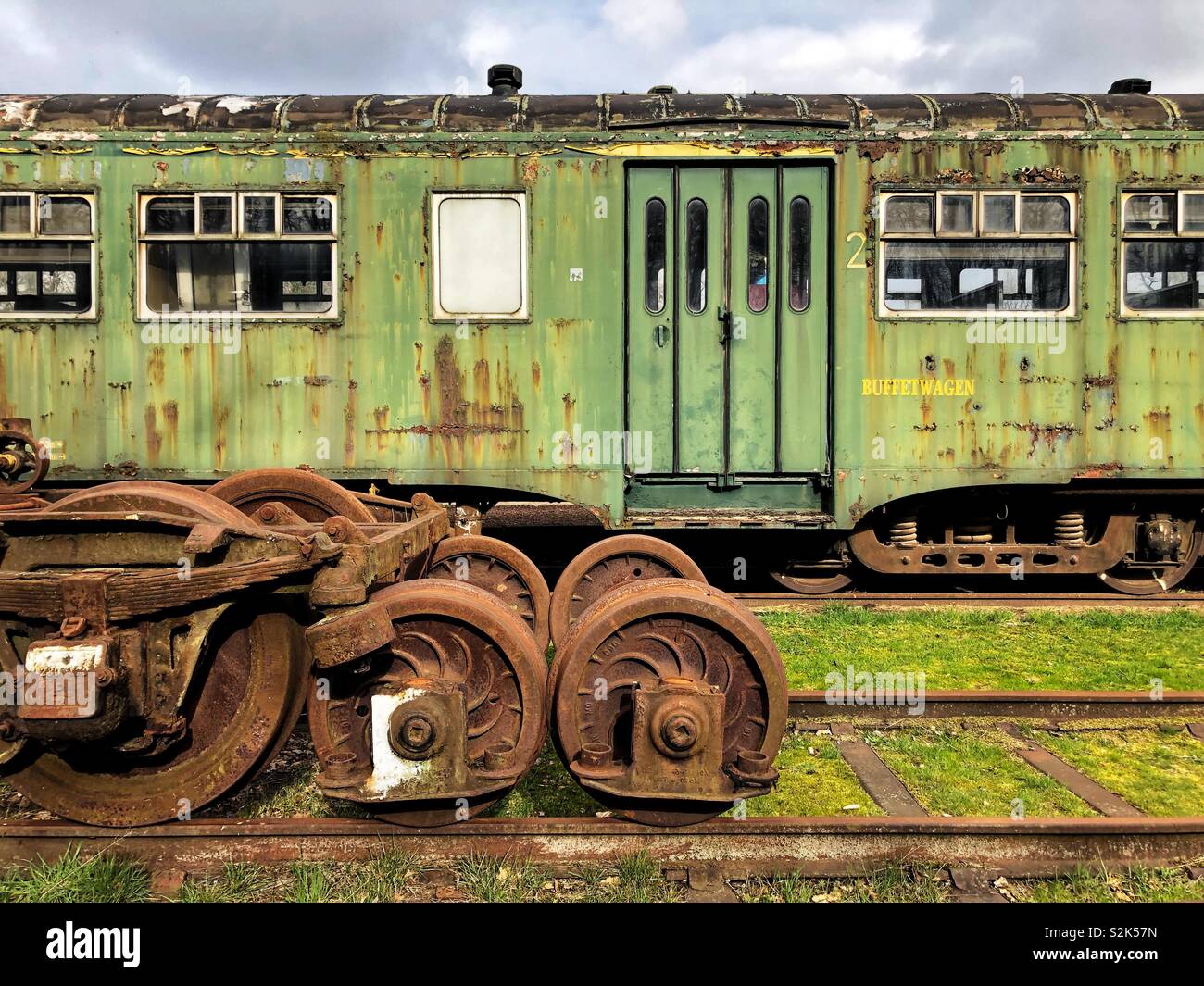 Abandoned train in decay - Smartphone Captured Stock Image