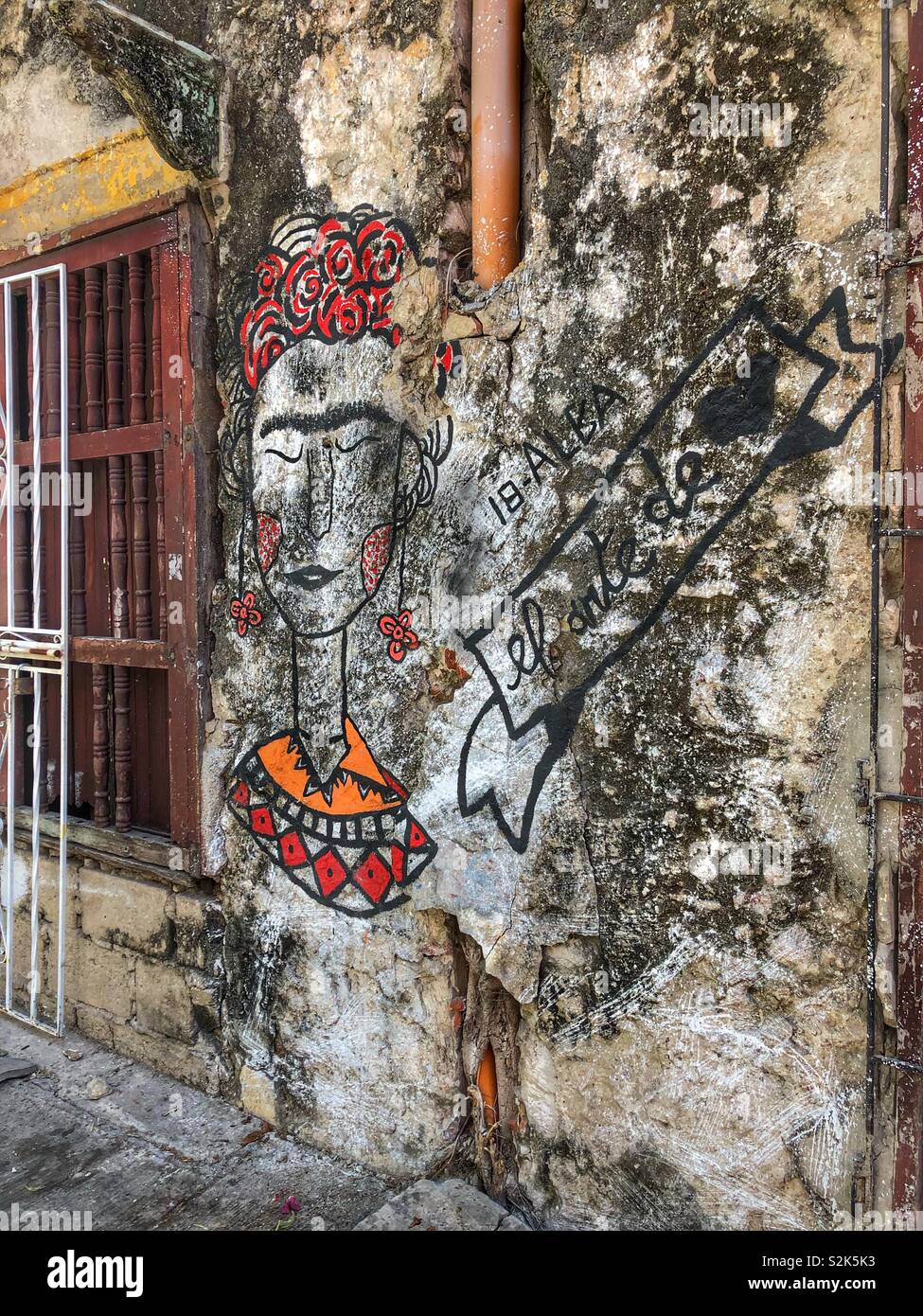 Urban art in the Getsemani neighbourhood Cartagena, Colombia. - Smartphone Captured Stock Image