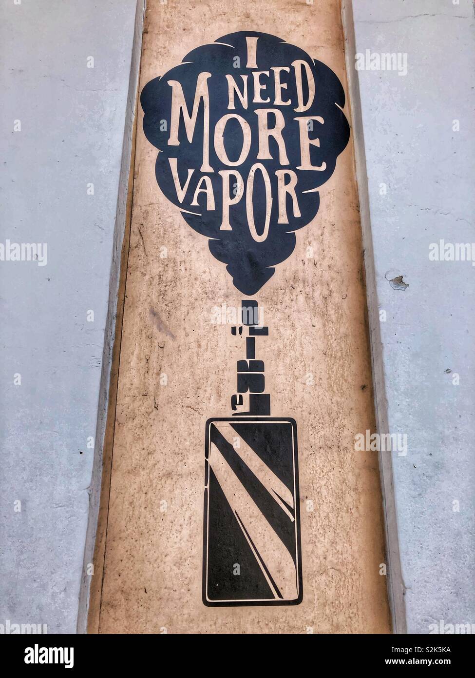 A vertical sign on the side of a building. - Smartphone Captured Stock Image A vertical sign on the side of a building. - Smartphone Captured Stock Image