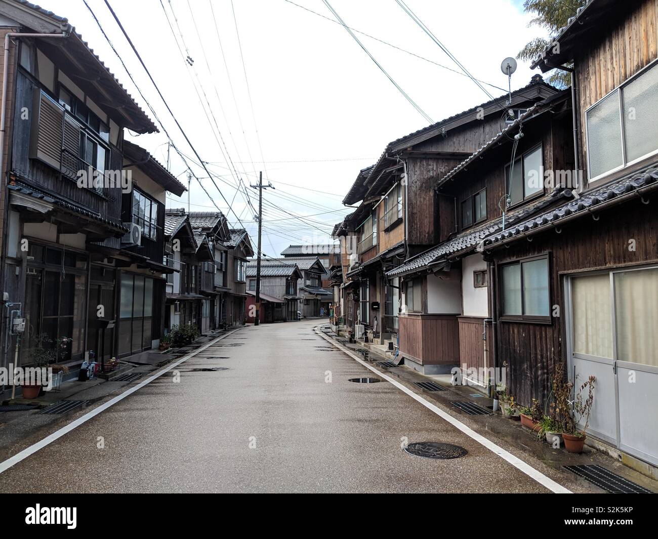 Local Street of a fishing village town, Ine, Kyoto Stock Photo