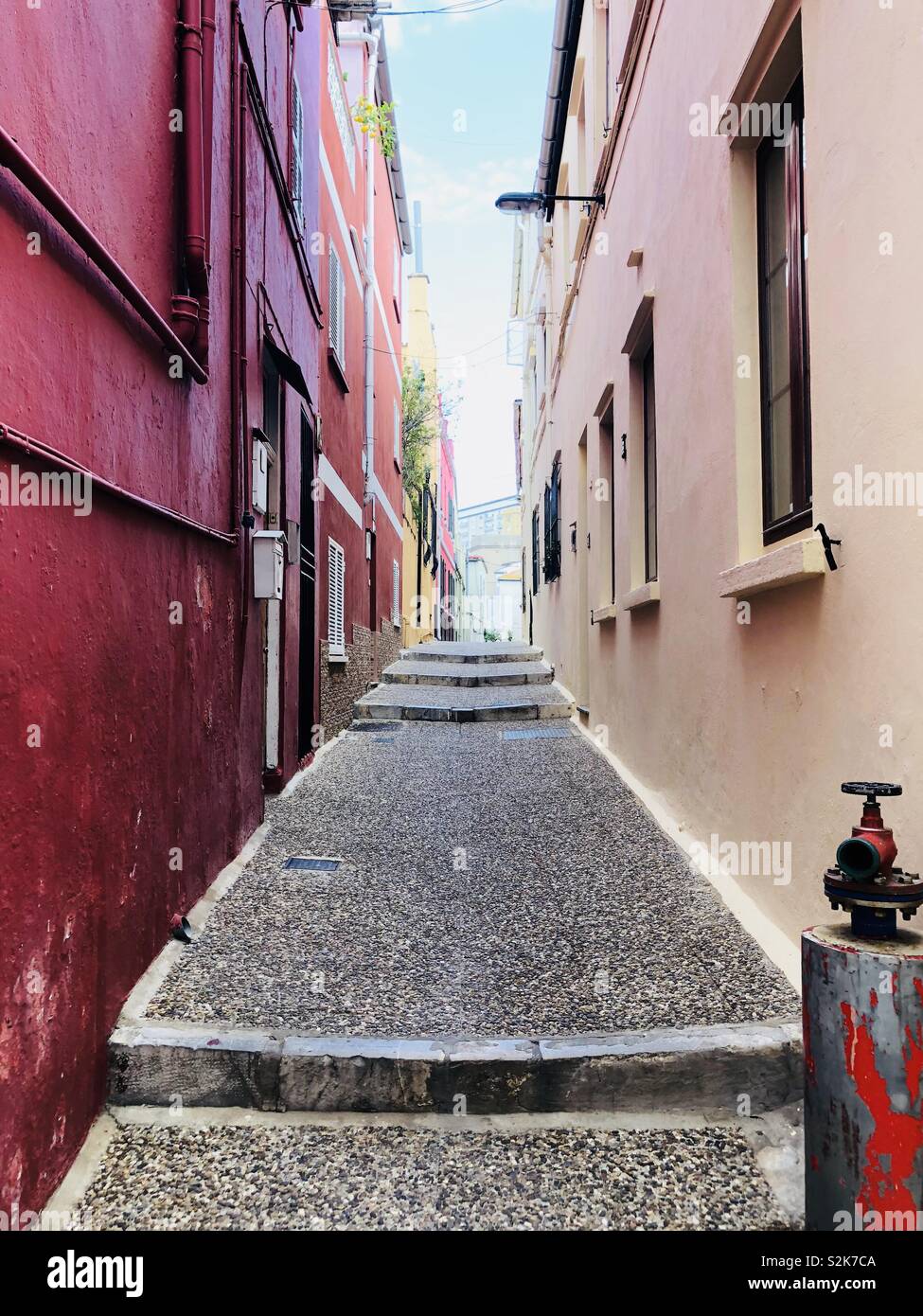 Alley in the upper town area of Gibraltar - Smartphone Captured Stock Image