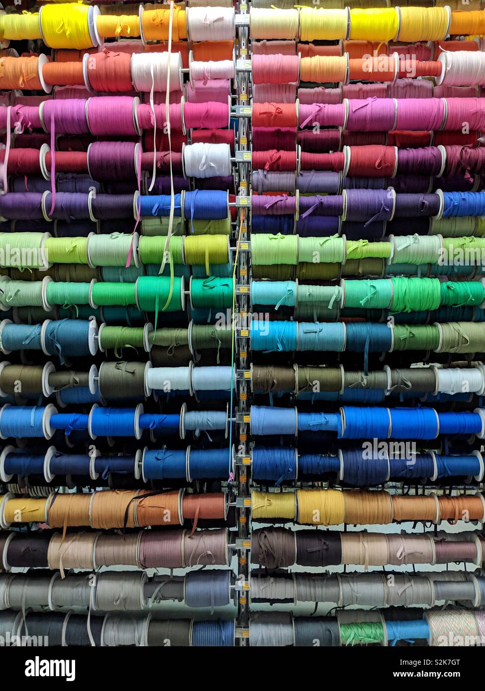 Rainbow colorful ribbon spool display for sell in craft shop in Hong Kong Stock Photo Alamy
