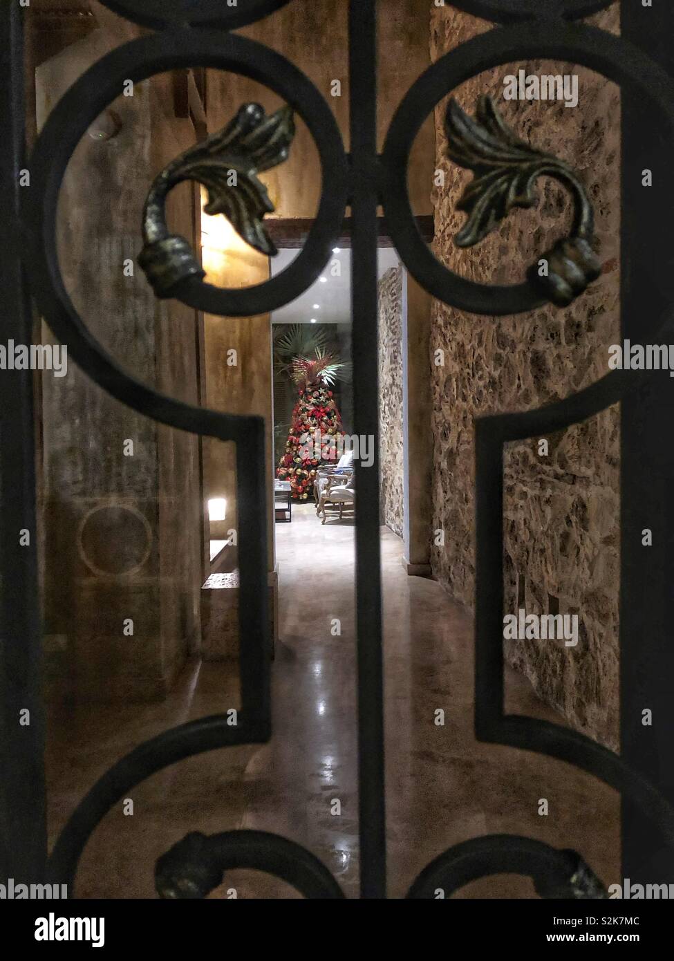 A glimpse inside a posh hotel in Cartagena, Colombia. - Smartphone Captured Stock Image