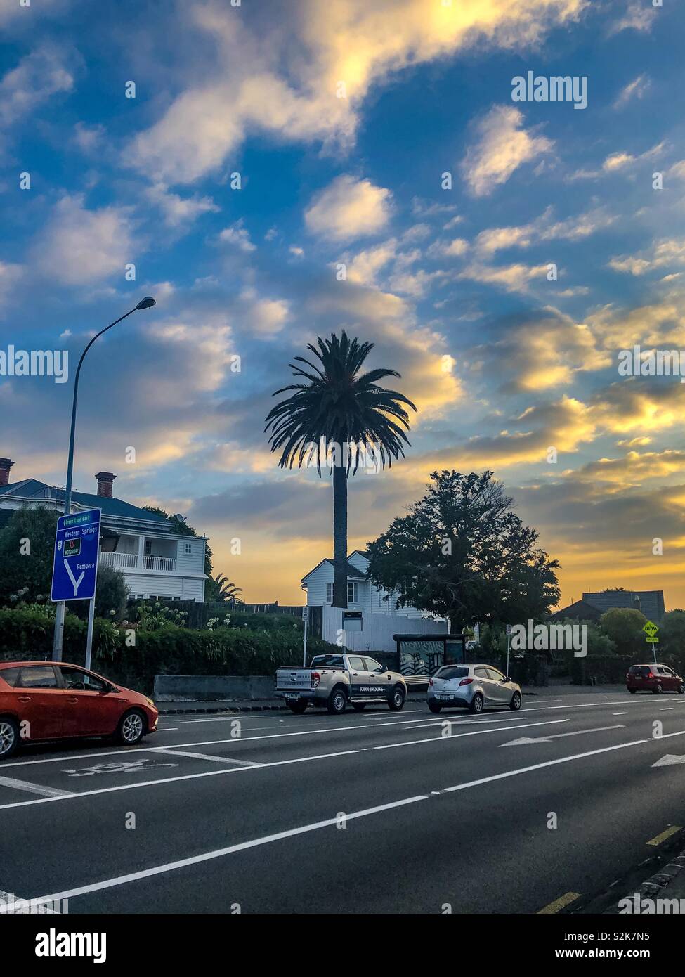 Sunset, Auckland Stock Photo