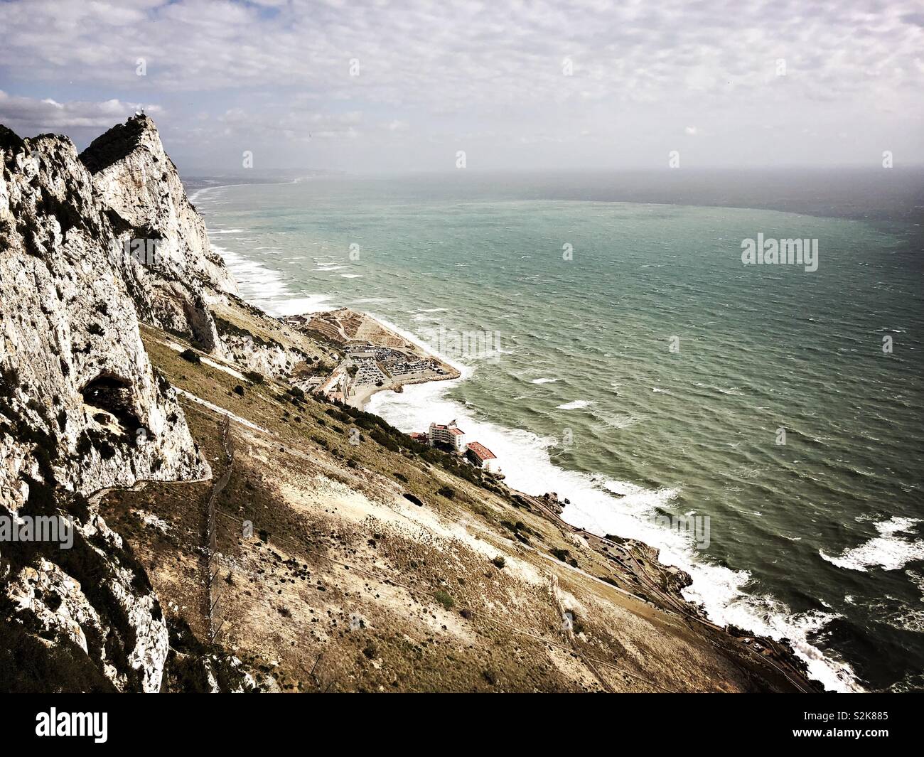 East side of Gibraltar in rough weather Stock Photo Alamy