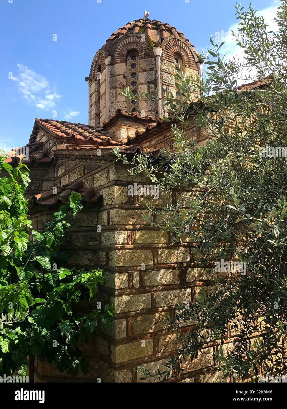 St. George Church, Ekklisia Agii Asomati kai Agios Georgios, Athens, Greece. Middle Byzantine, 11th century. Photo Credit: Ann M. Nicgorski, 2017. Stock Photo