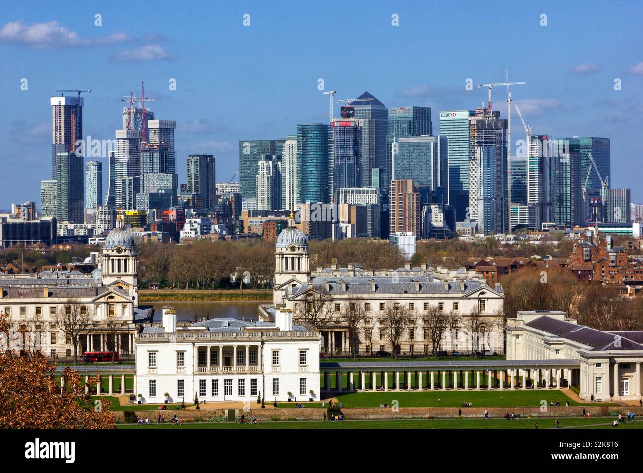 City of London from Greenwich Park, London - Smartphone Captured Stock Image