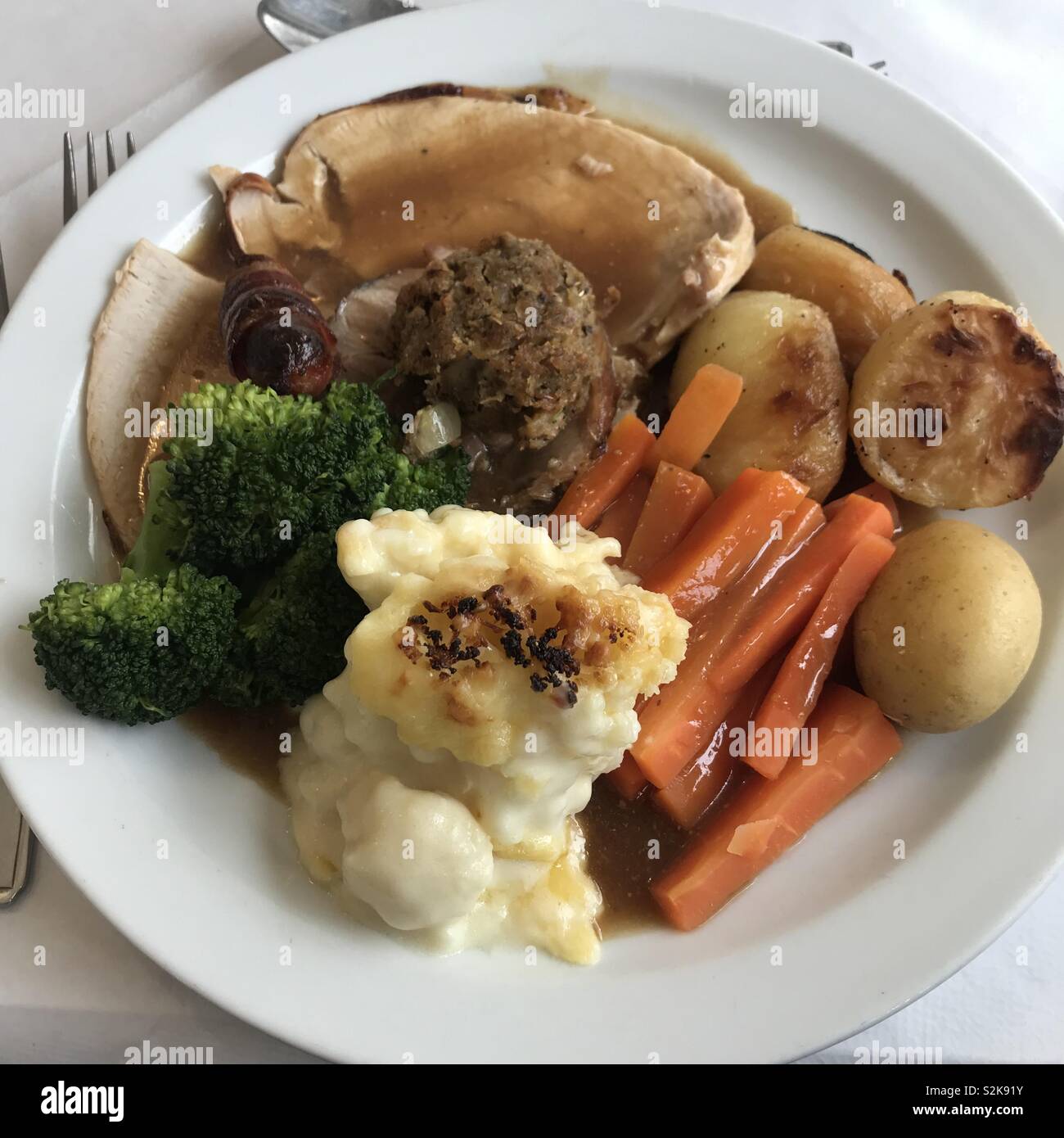 Sunday roast at tortworth farm shop - Smartphone Captured Stock Image