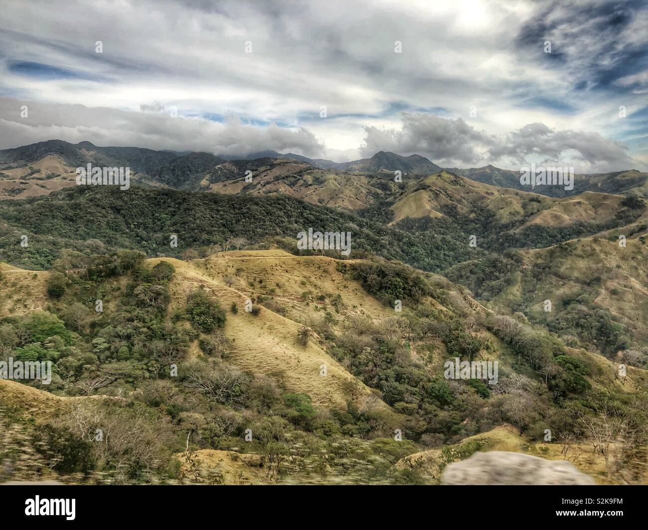The mountainous landscape of Costa Rica. - Smartphone Captured Stock Image