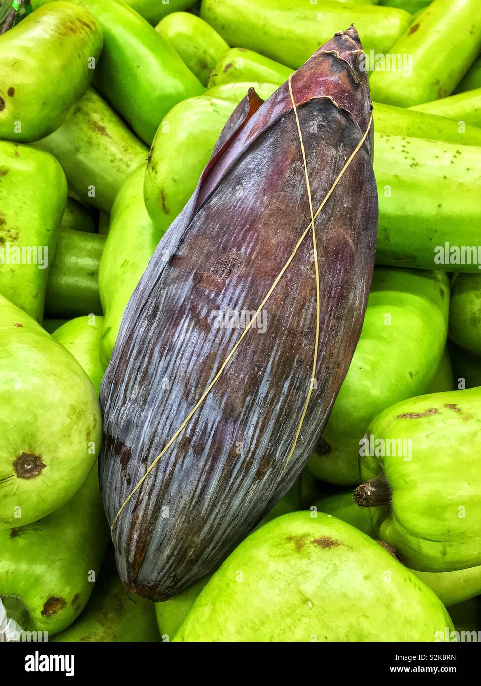 Fresh delicious banana blossom, banana heart, vazhai poo edible banana