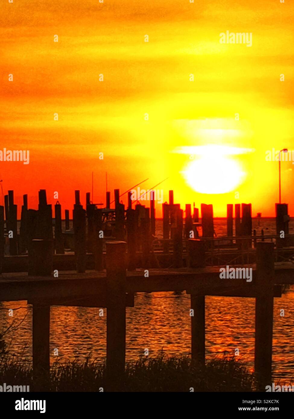Fishing Pier in the Eastern Shore, VA at sunrise Stock Photo Alamy