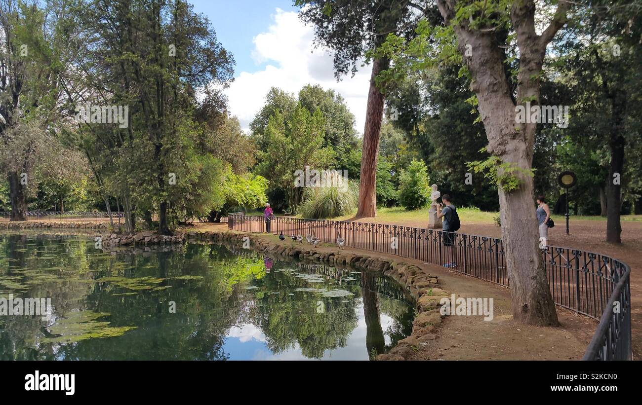 Villa Bourghese Park in Rome Stock Photo