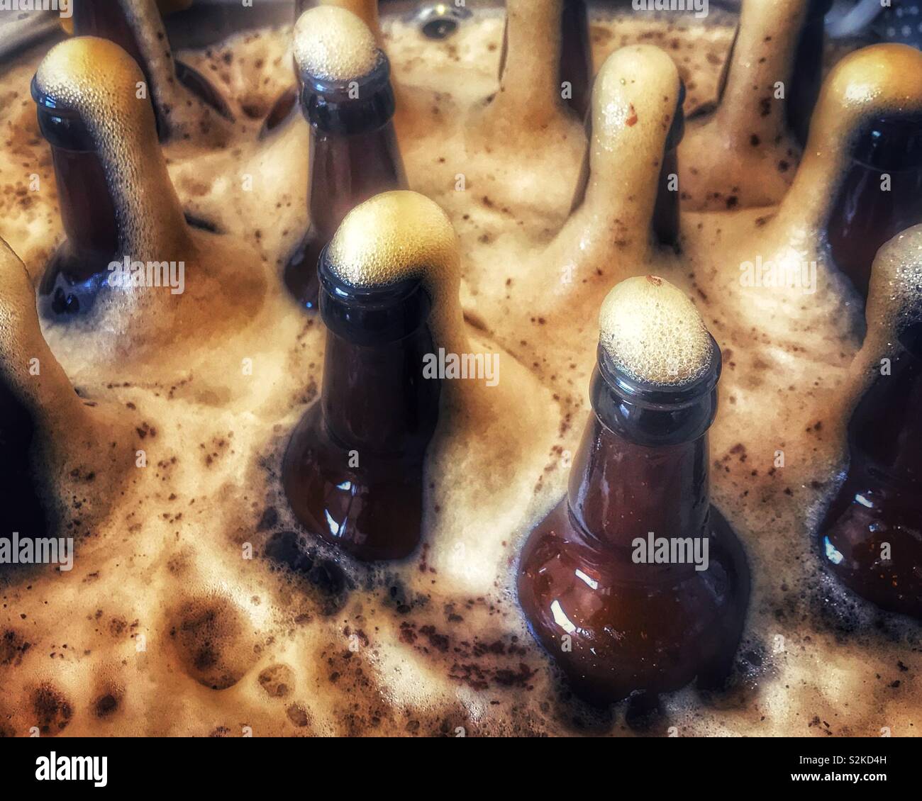 Lively Beer Bottles - Smartphone Captured Stock Image