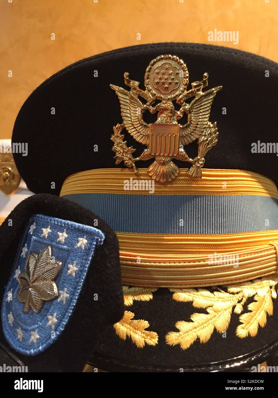 Close up of field grade officer’s hats in the United States Army Stock