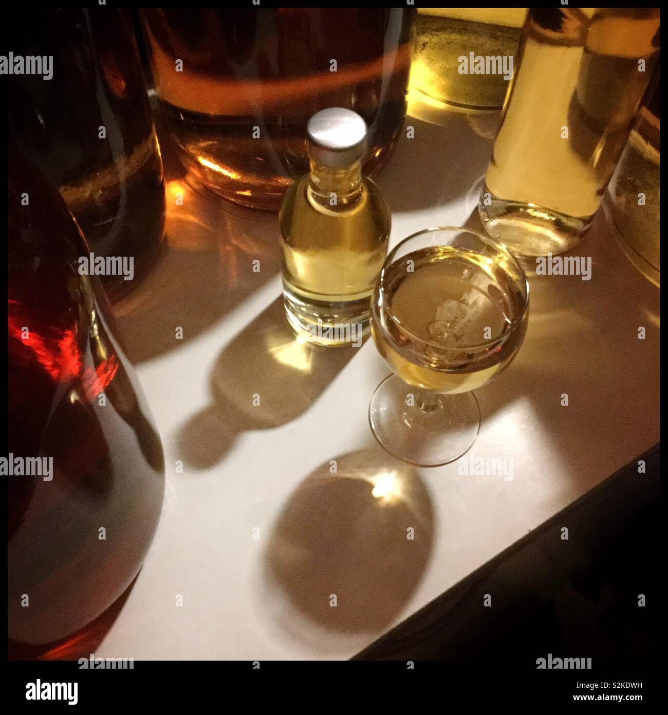 Sampling Macabeo white wine in the winery, Catalonia, Spain. - Smartphone Captured Stock Image