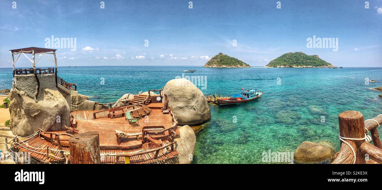 Beautiful seascape in Koh Tao island, Thailand - Smartphone Captured Stock Image