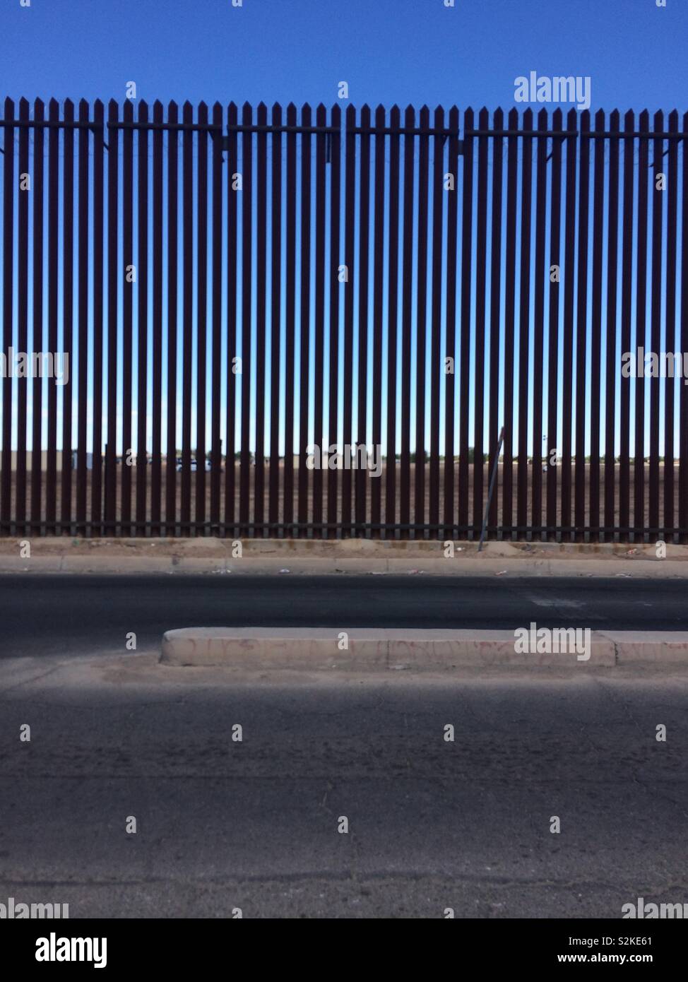 US-Mexico Border fence Stock Photo