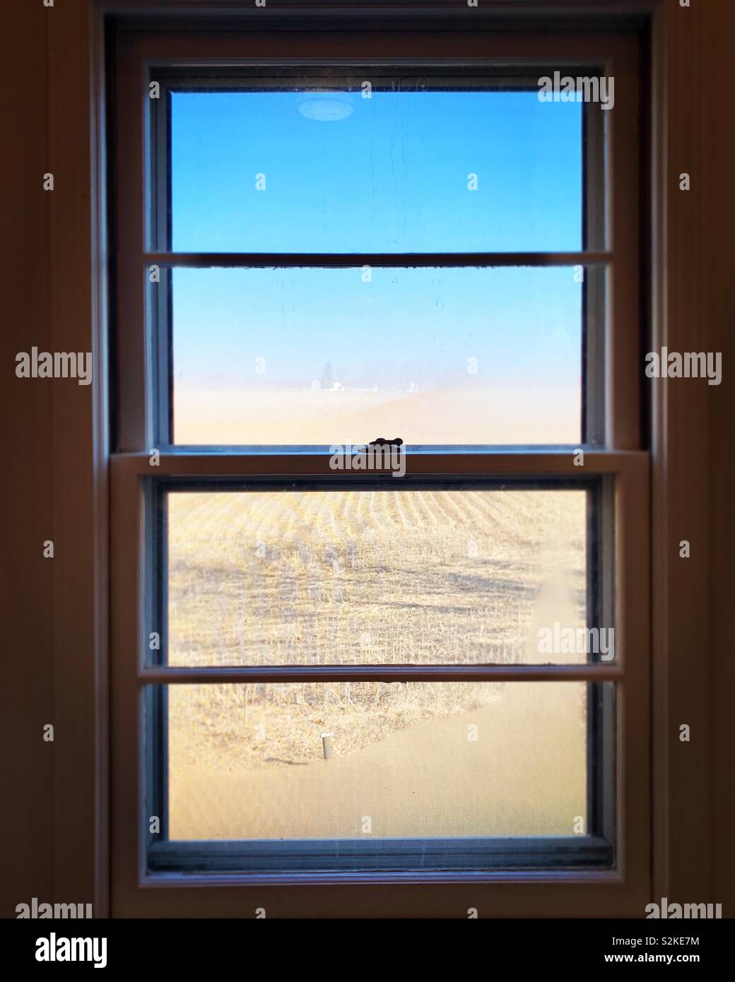 Window view of a rural landscape - Smartphone Captured Stock Image