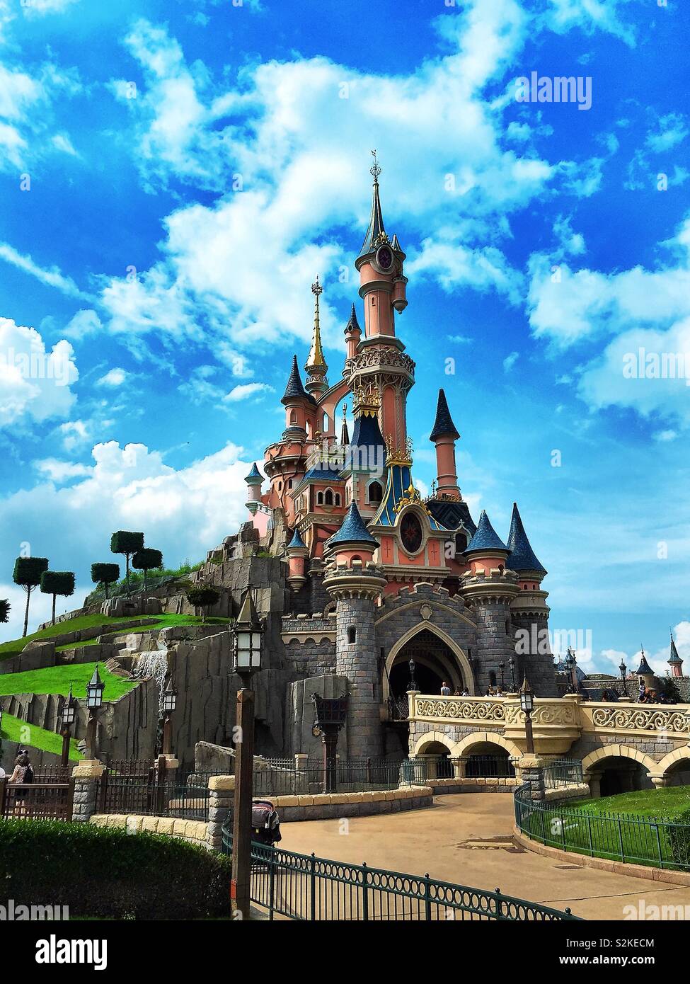 Disneyland Paris sleeping beauty castle.  Disney castle Stock Photo