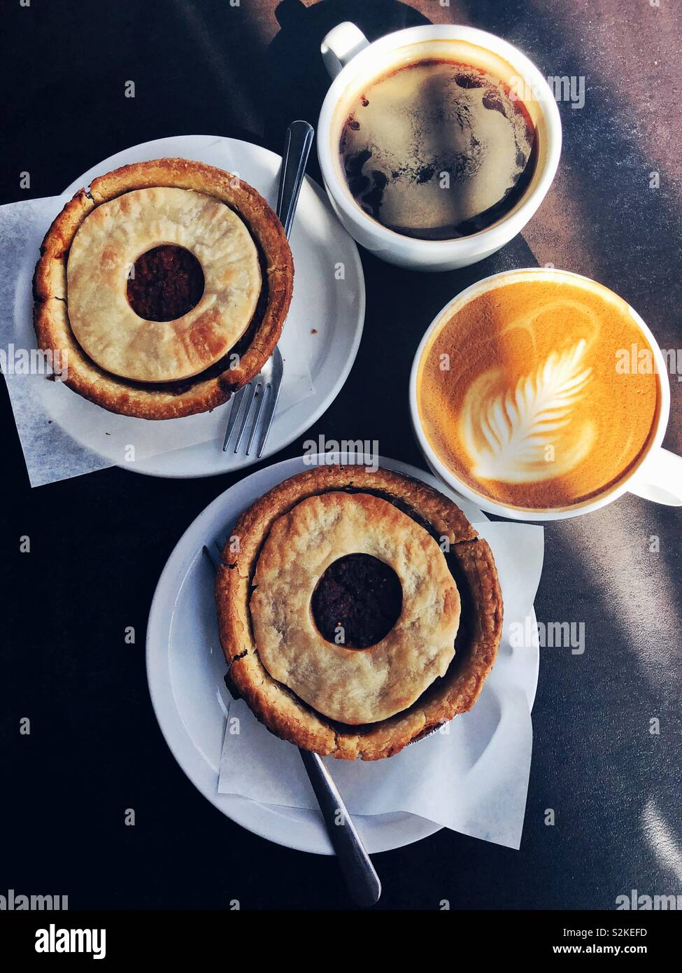 Vegan Sunday breakfast for two - Smartphone Captured Stock Image