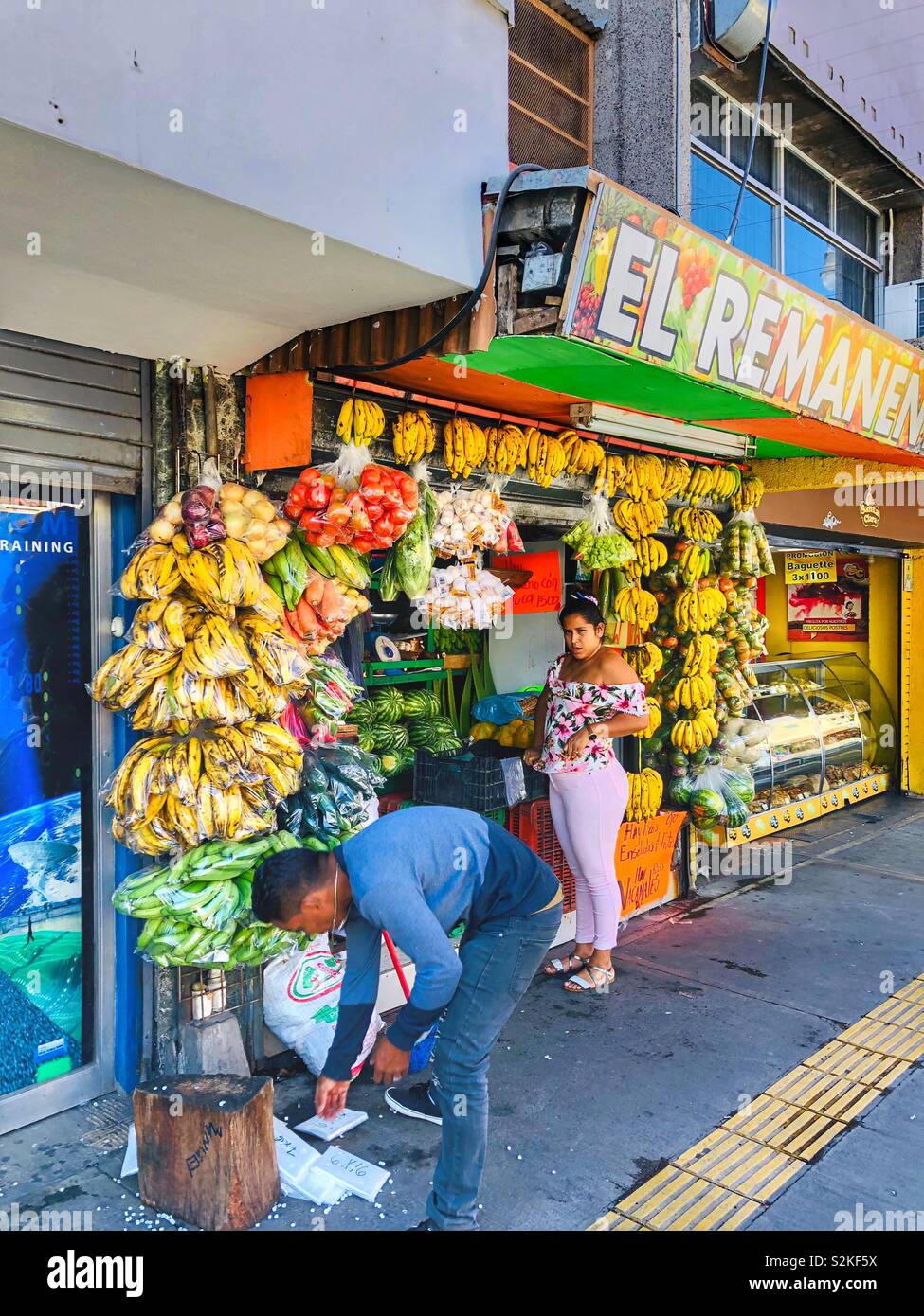 Fruit shop in San José, Costa Rica. - Smartphone Captured Stock Image
