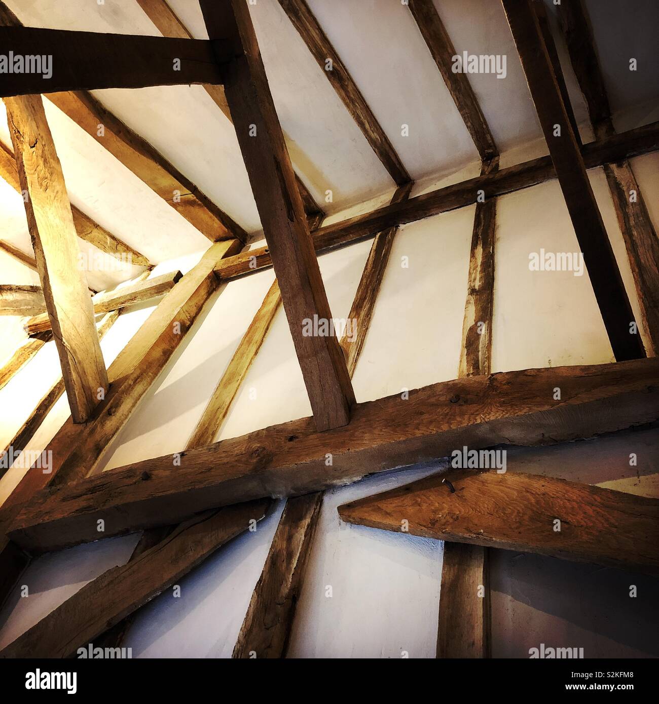 Traditional roof structure abstract, England, United Kingdom - Smartphone Captured Stock Image