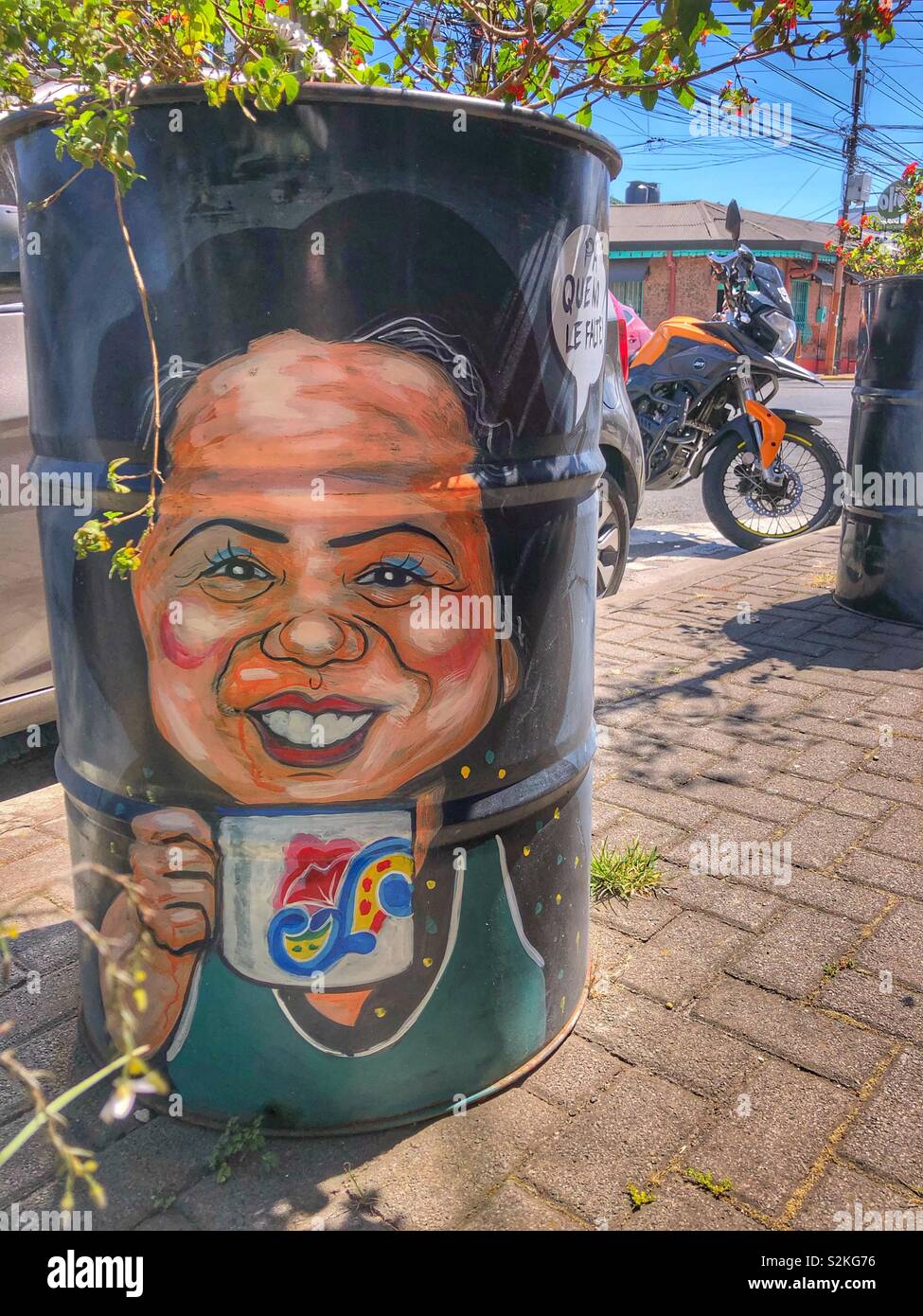 Urban street art in Barrio Escalante, San José, Costa Rica. - Smartphone Captured Stock Image