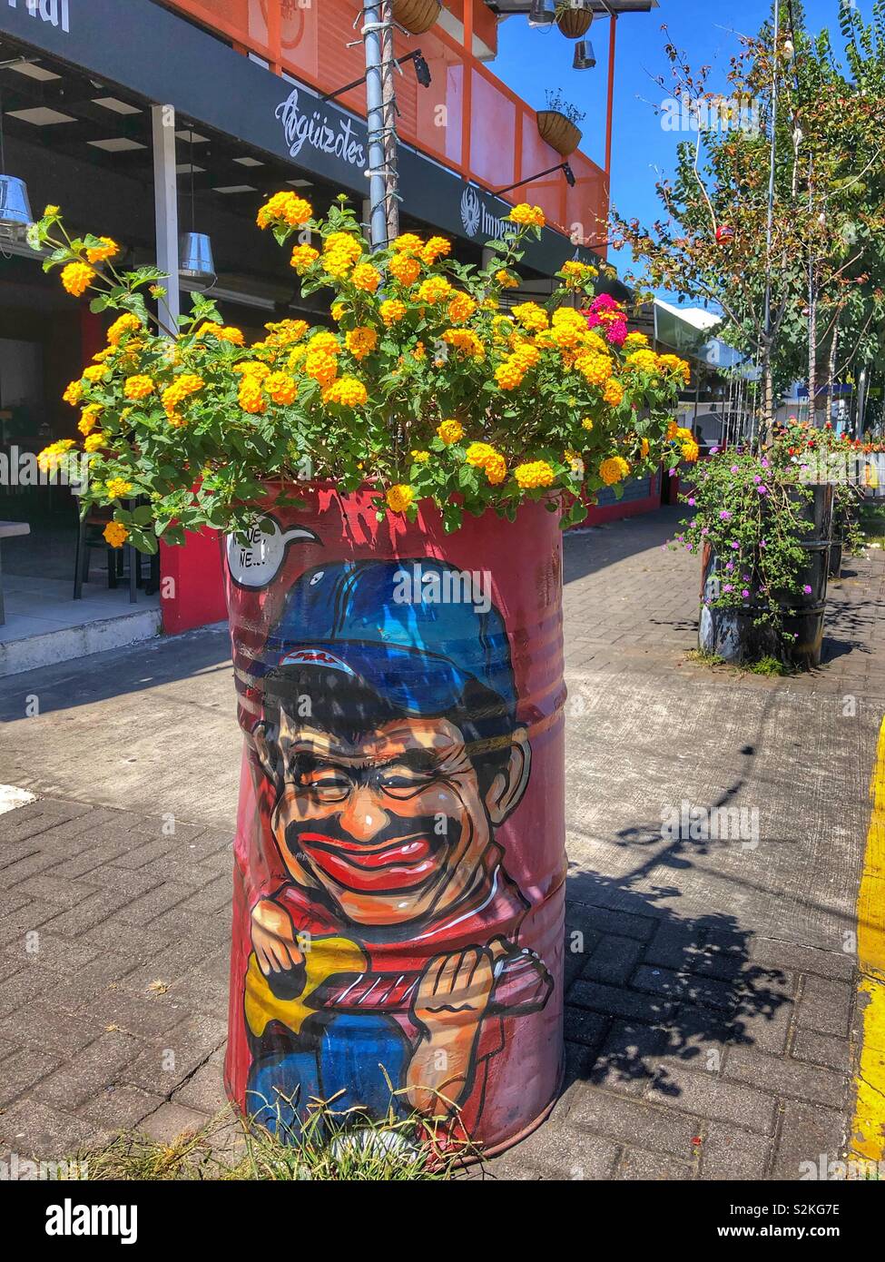 Urban street art in Barrio Escalante in San José, Costa Rica. - Smartphone Captured Stock Image