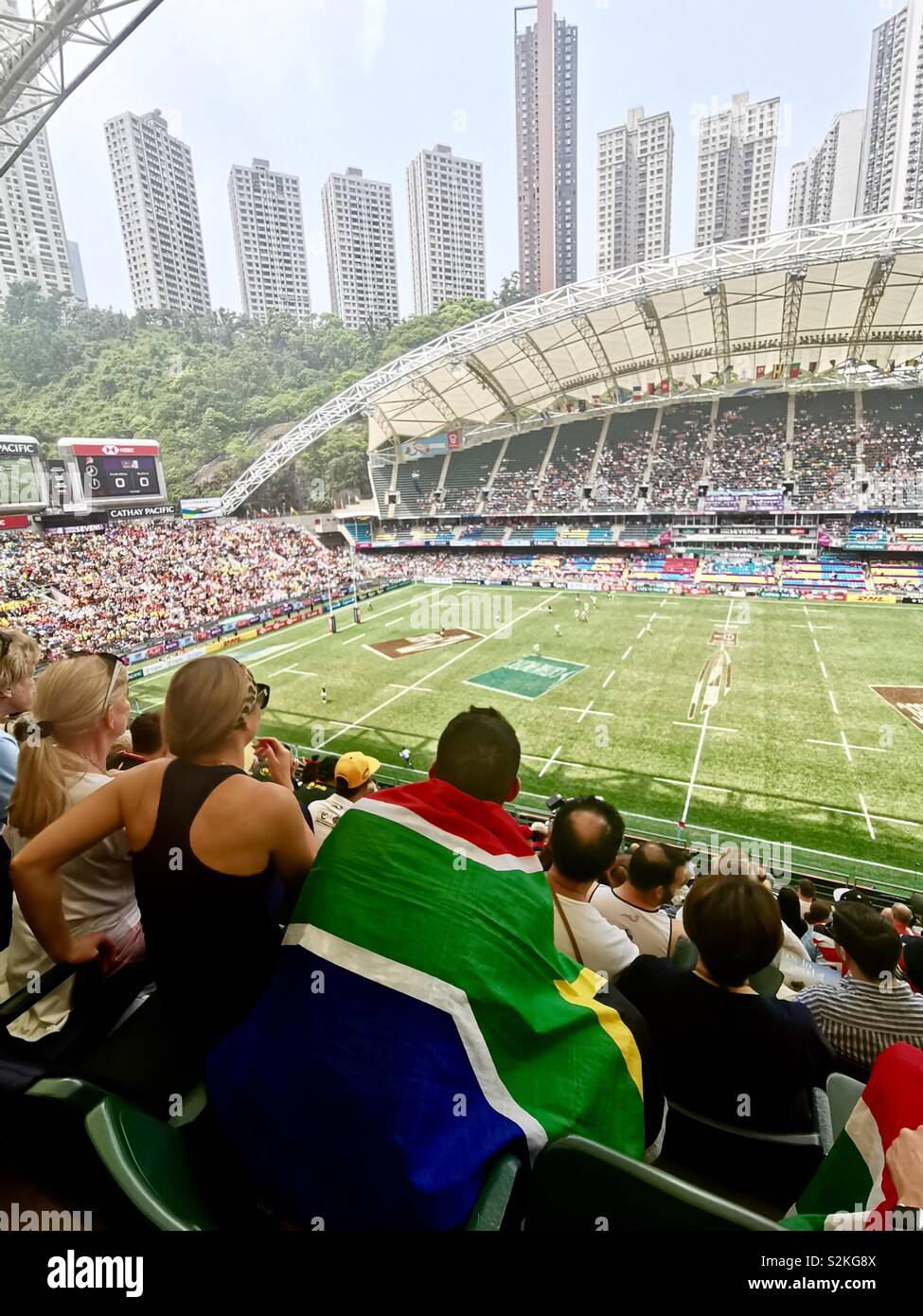 The Hong Kong stadium hosting the Rugby Sevens tournament. - Smartphone Captured Stock Image