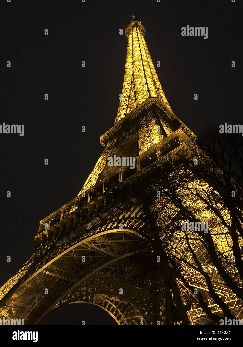 The night glow of the Eiffel Tower in Paris France Stock Photo Alamy