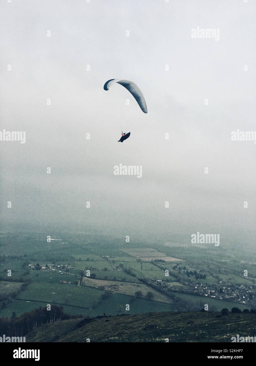 Paragliding on the Malverns Stock Photo