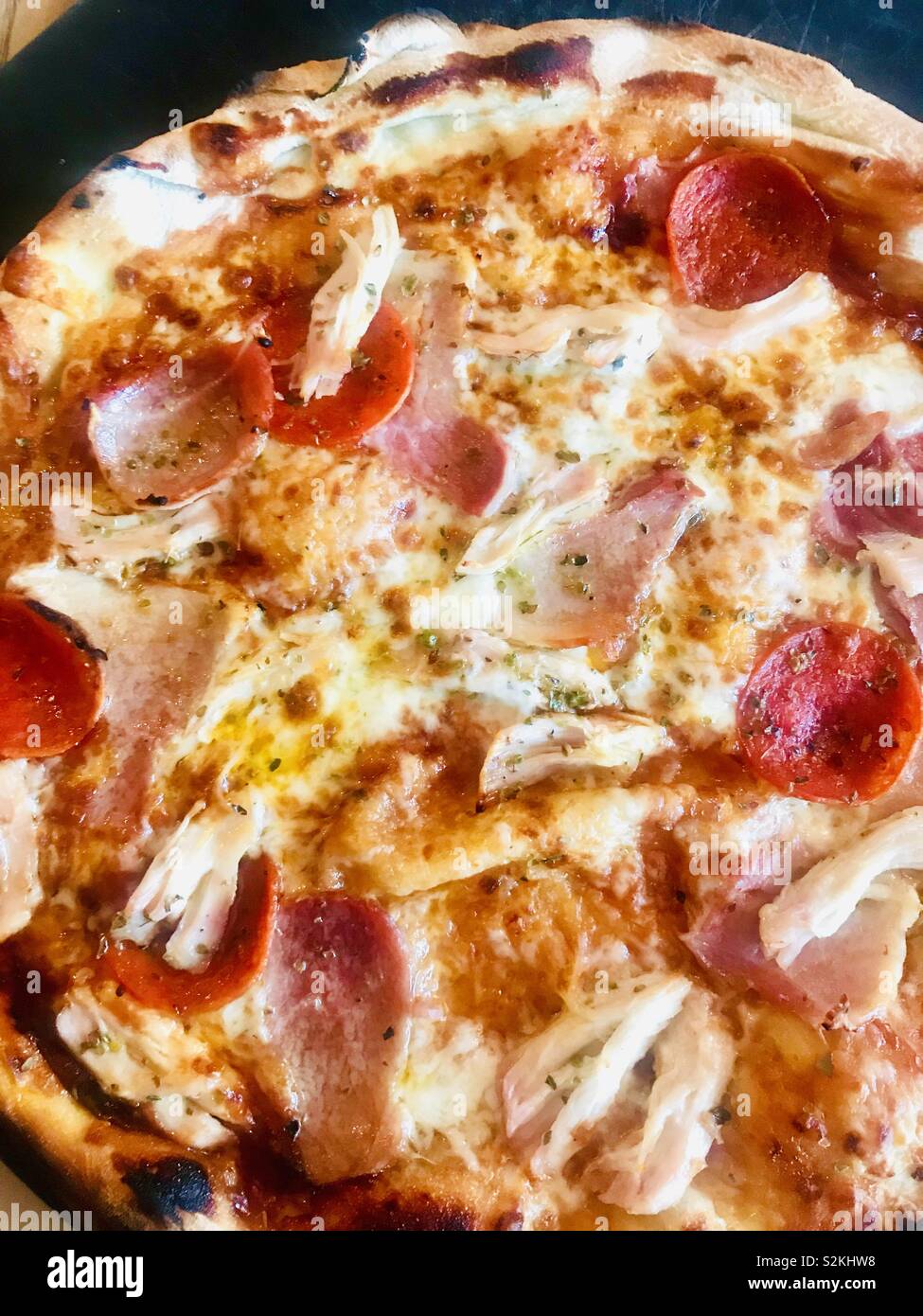 Meat feast pizza Stock Photo Alamy