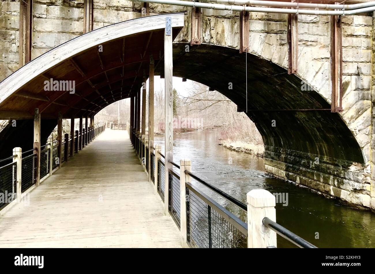 Border to border trail under bridge Stock Photo Alamy