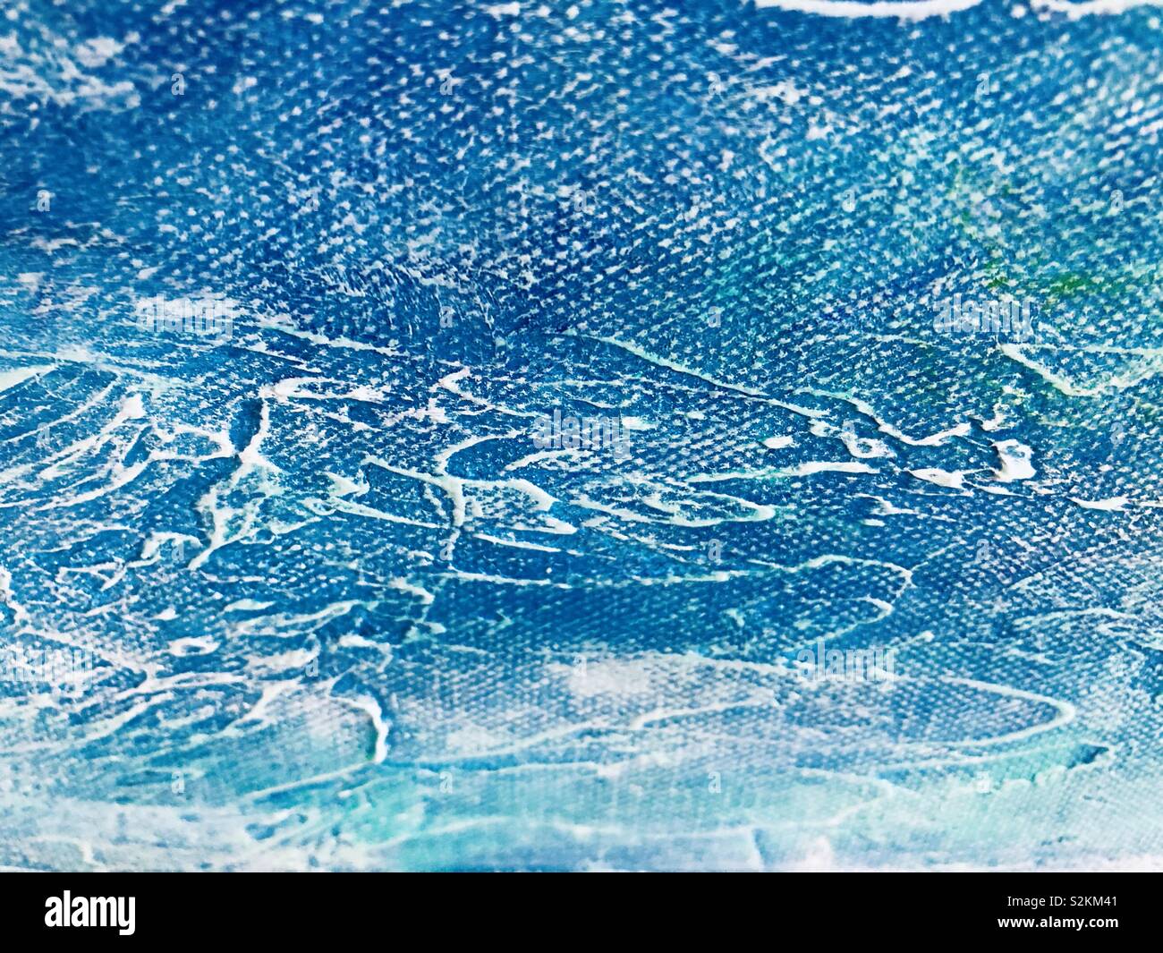 Abstract in Blue - painting detail inspired by the colors of the ocean - Smartphone Captured Stock Image